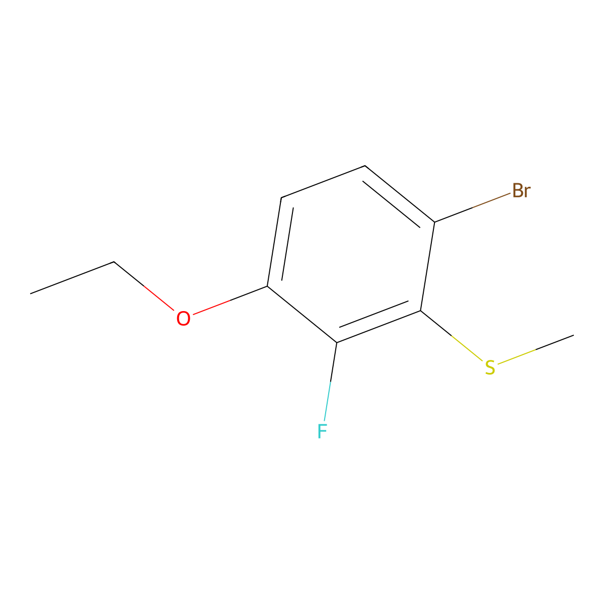 (6-Bromo-3-ethoxy-2-fluorophenyl)(methyl)sulfane molecular structure, CAS 2643368-28-7