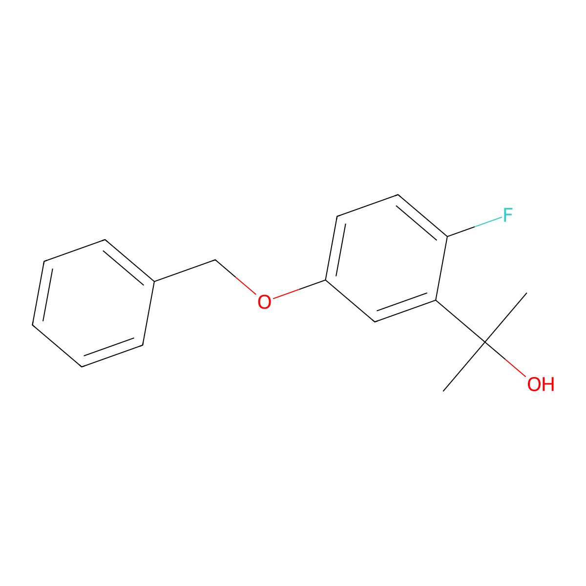2-(5-(BenZyloxy)-2-fluorophenyl)propan-2-ol molecular structure, CAS 2643368-29-8