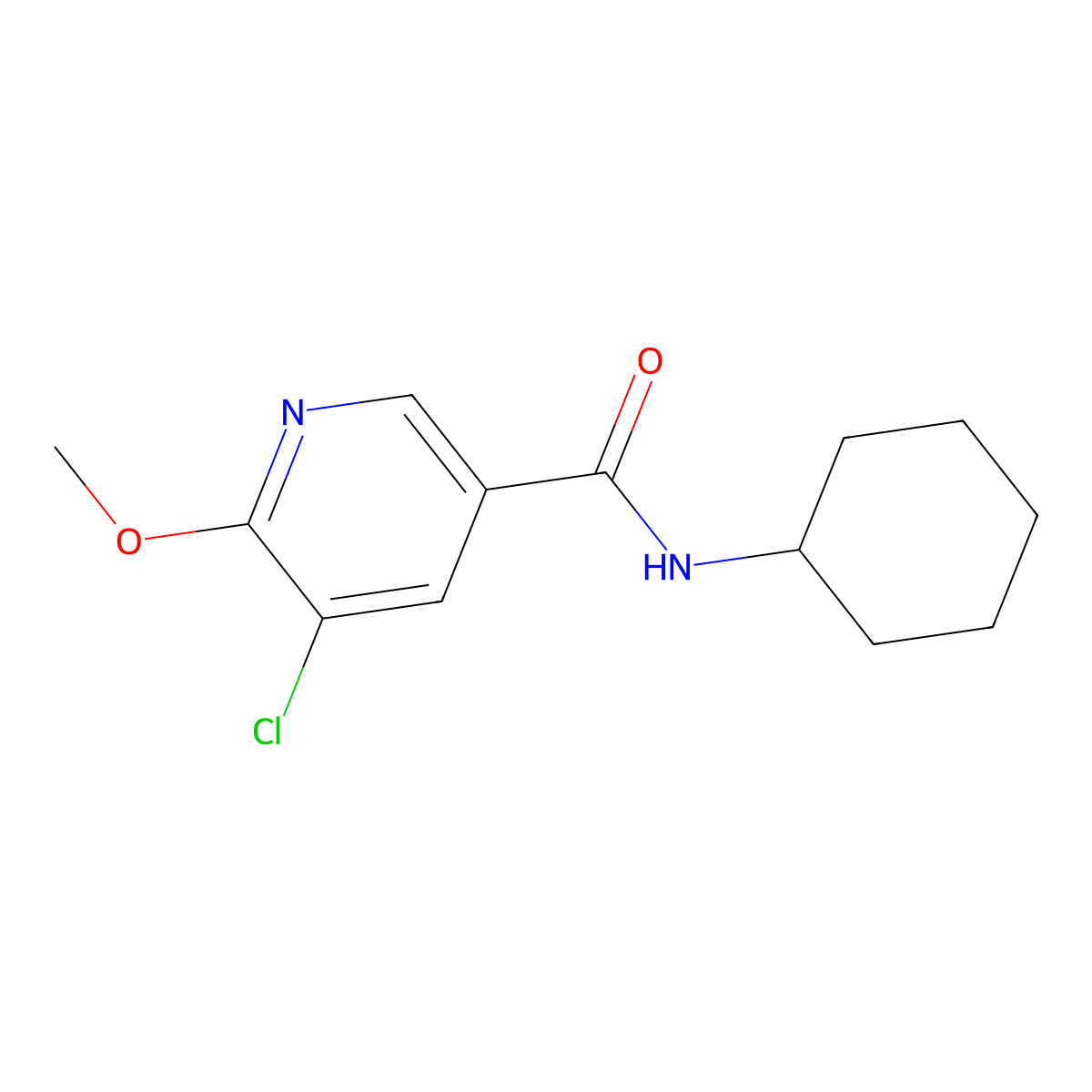 5-Chloro-N-cyclohexyl-6-methoxynicotinamide molecular structure, CAS 2643368-31-2