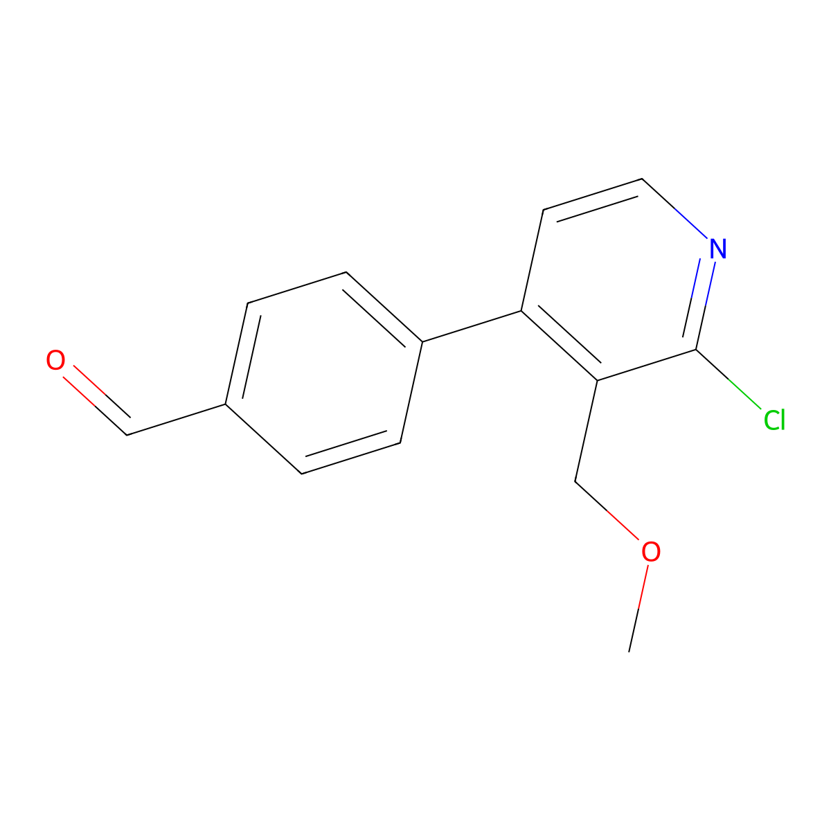 4-(2-Chloro-3-(methoxymethyl)pyridin-4-yl)benzaldehyde molecular structure, CAS 2643368-34-5