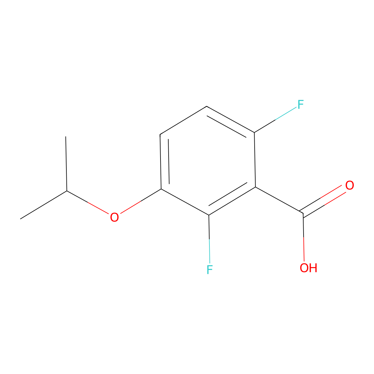 2,6-Difluoro-3-isopropoxybenZoic acid molecular structure, CAS 2643368-40-3