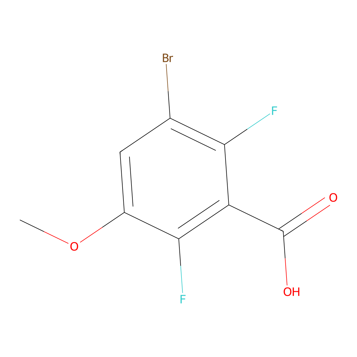 3-Bromo-2,6-difluoro-5-methoxybenZoic acid molecular structure, CAS 2643368-41-4