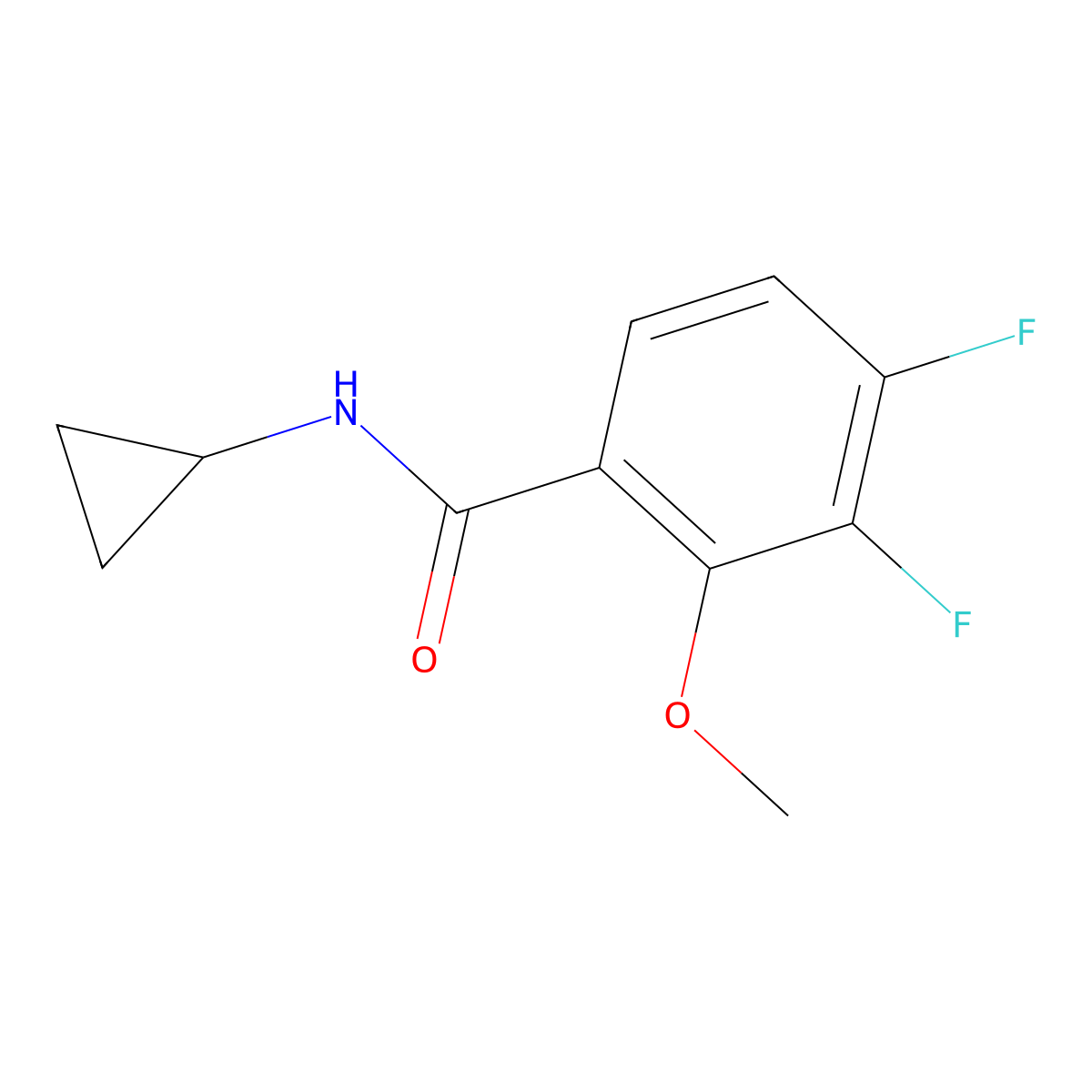 N-Cyclopropyl-3,4-difluoro-2-methoxybenZamide molecular structure, CAS 2643368-43-6