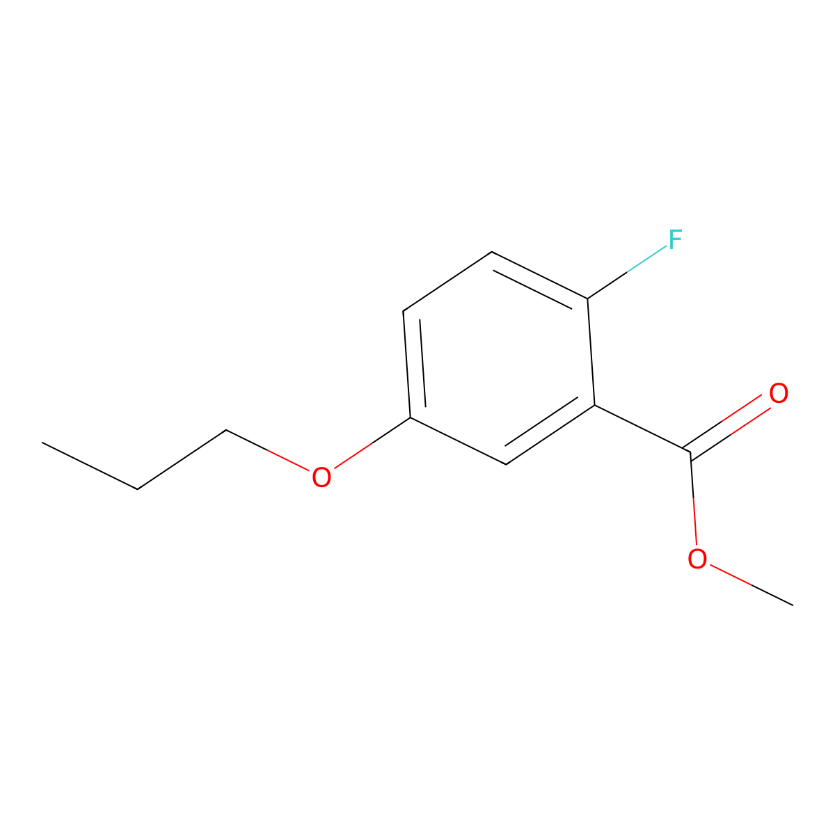 Methyl 2-fluoro-5-propoxybenzoate molecular structure, CAS 2643368-45-8