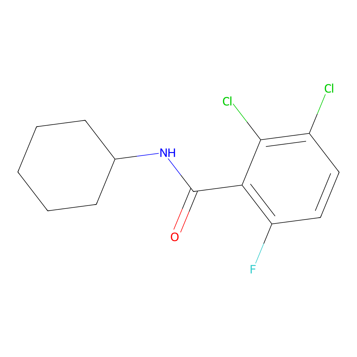 2,3-Dichloro-N-cyclohexyl-6-fluorobenZamide molecular structure, CAS 2643368-50-5