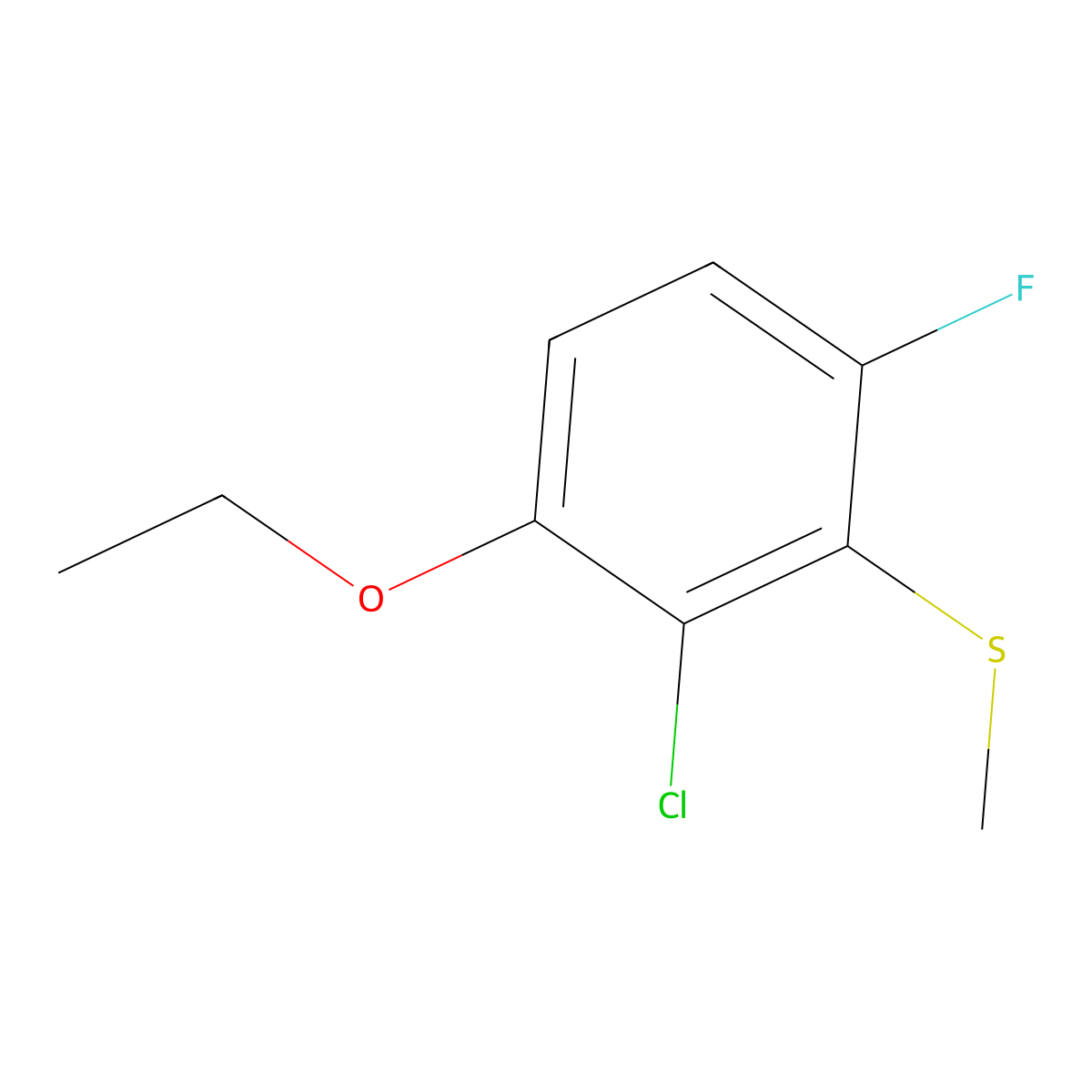 (2-Chloro-3-ethoxy-6-fluorophenyl)(methyl)sulfane molecular structure, CAS 2643368-53-8