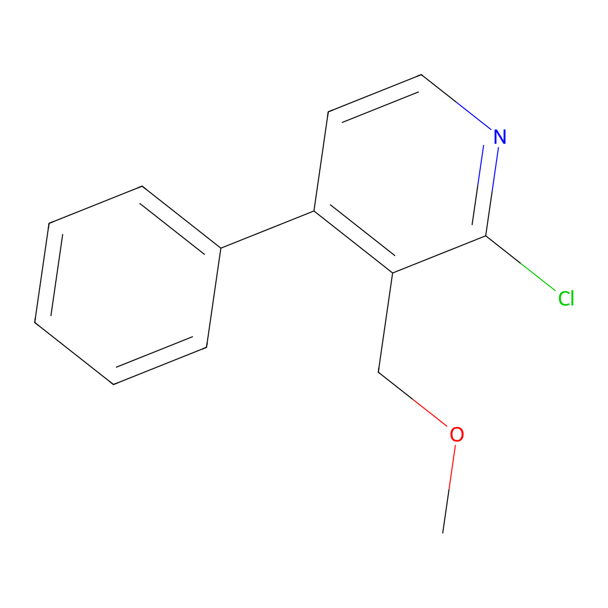 2-Chloro-3-(methoxymethyl)-4-phenylpyridine molecular structure, CAS 2643368-56-1