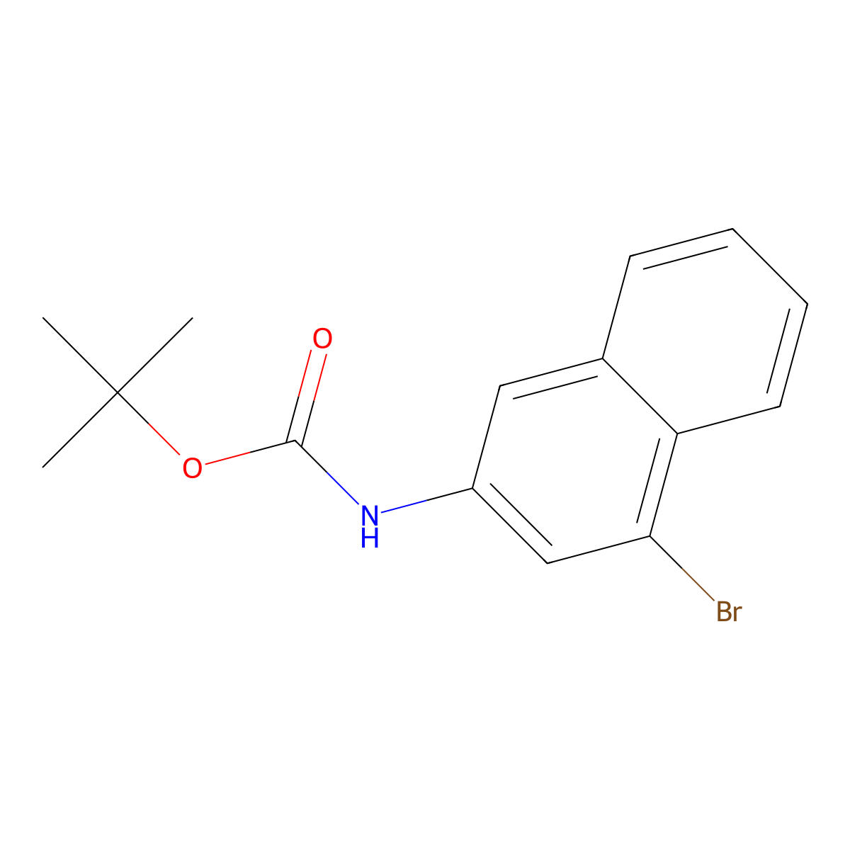 tert-butyl N-(4-bromonaphthalen-2-yl)carbamate molecular structure, CAS 2643368-65-2