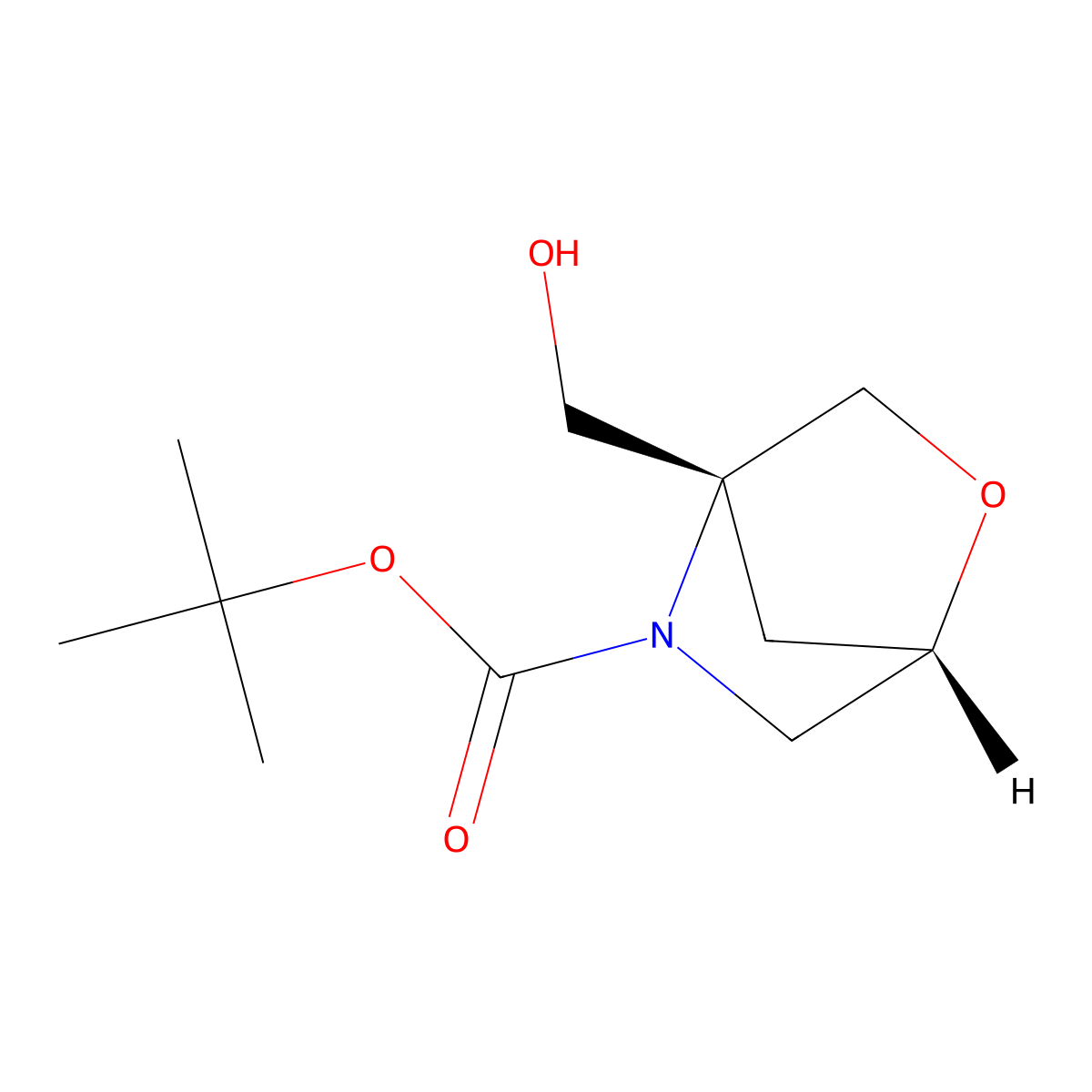 Tert-butyl (1S,4R)-4-(hydroxymethyl)-2-oxa-5-azabicyclo[2.2.1]heptane-5-carboxylate molecular structure, CAS 2643374-00-7