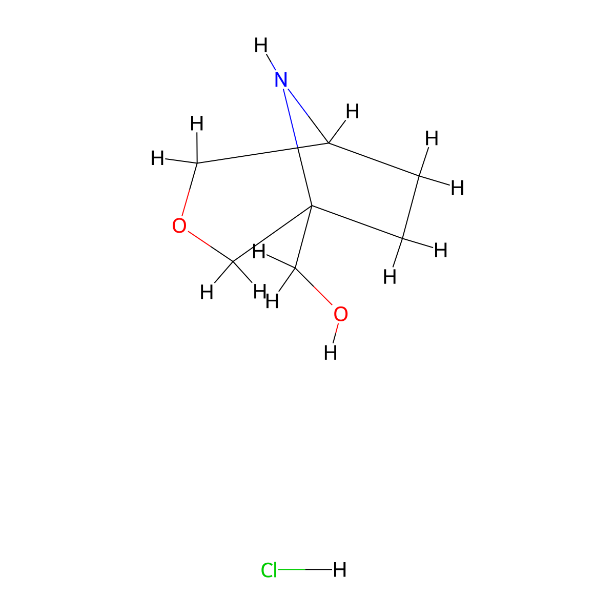 3-Oxa-8-azabicyclo[3.2.1]octan-1-ylmethanol;hydrochloride molecular structure, CAS 2643374-51-8