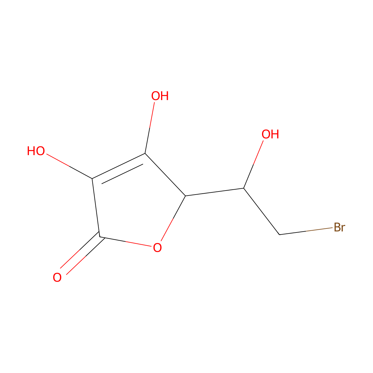 5-(2-Bromo-1-hydroxyethyl)-3,4-dihydroxy-2,5-dihydrofuran-2-one molecular structure, CAS 2643433-22-9