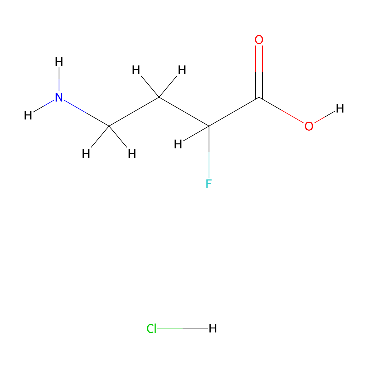 4-Amino-2-fluorobutanoic acid hydrochloride molecular structure, CAS 26437-22-9