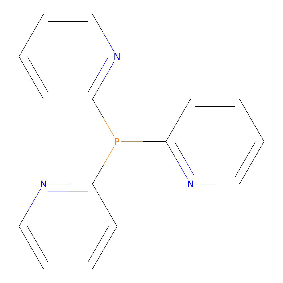 Tris(2-pyridyl)phosphine molecular structure, CAS 26437-48-9