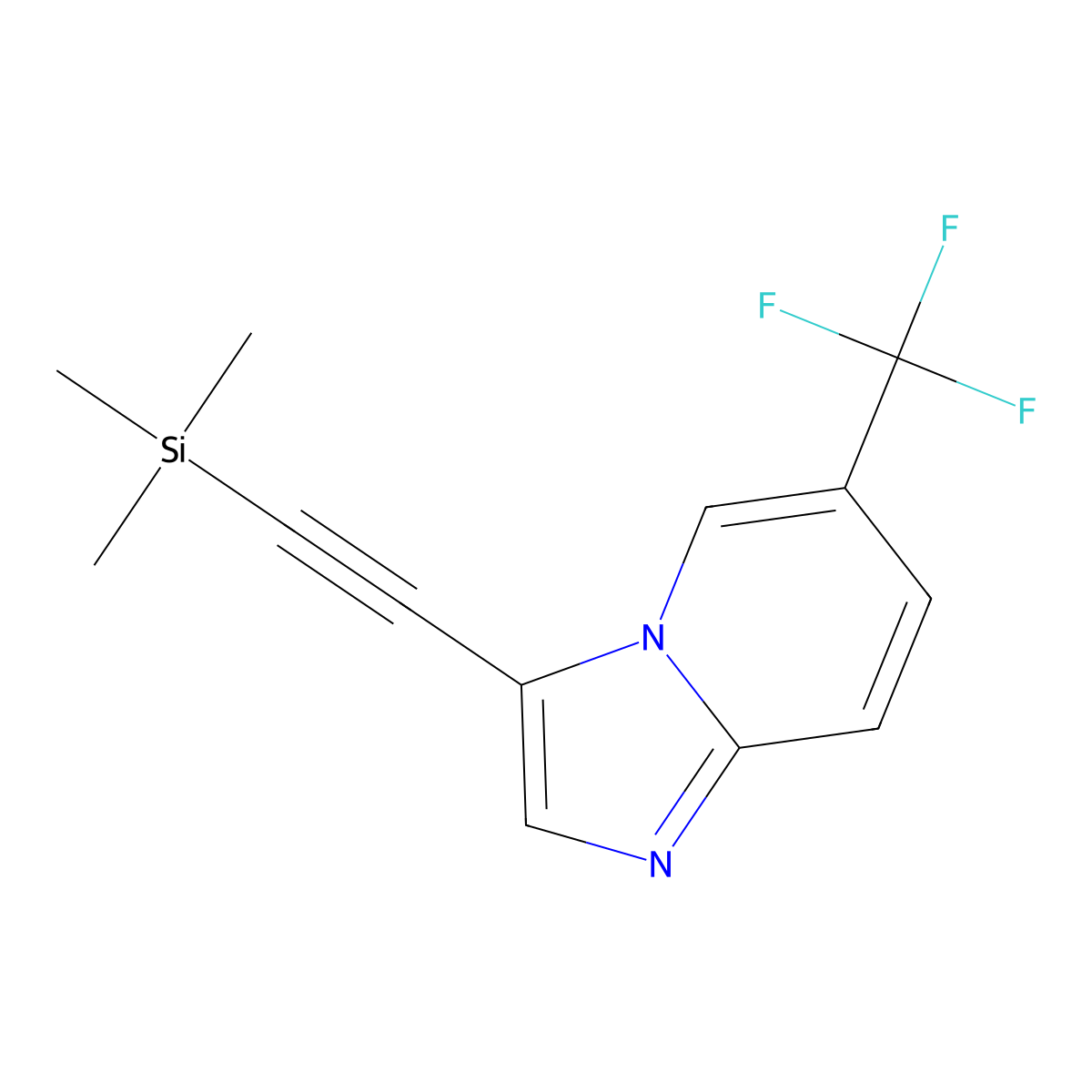 6-(Trifluoromethyl)-3-((trimethylsilyl)ethynyl)imidazo[1,2-a]pyridine molecular structure, CAS 2643896-19-7