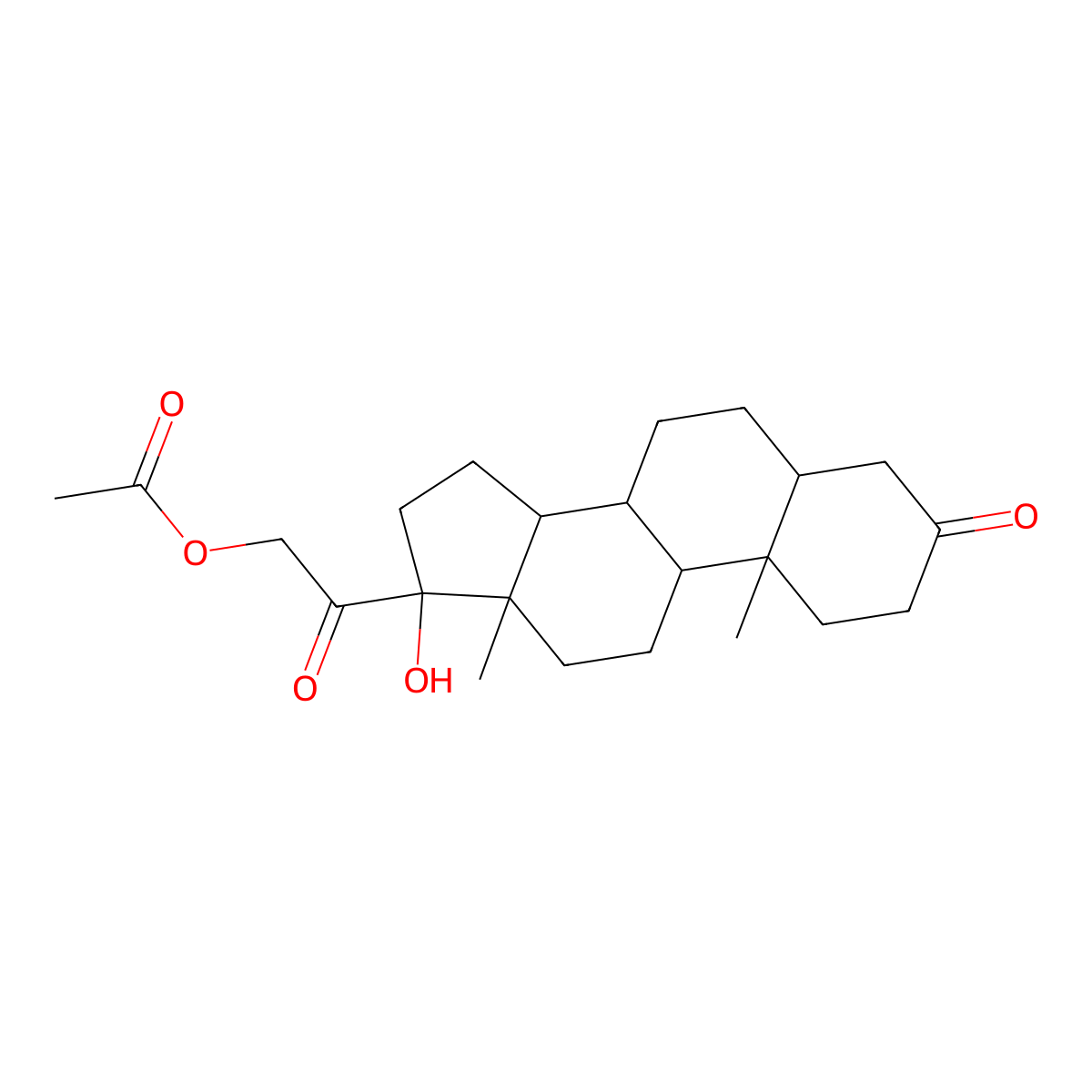 17-Hydroxy-3,20-dioxopregnan-21-yl acetate molecular structure, CAS 26439-43-0