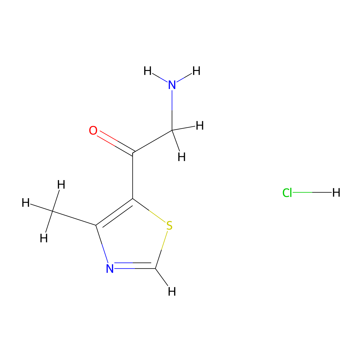 2-Amino-1-(4-methyl-1,3-thiazol-5-yl)ethan-1-one hydrochloride molecular structure, CAS 2643966-49-6
