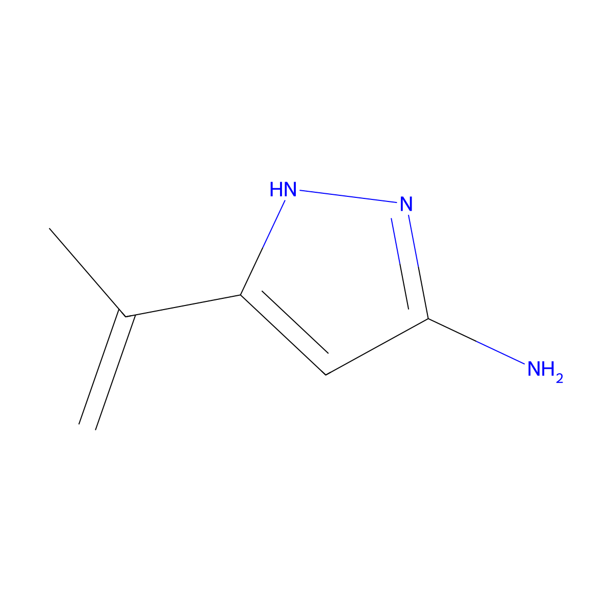 5-(prop-1-en-2-yl)-1H-pyrazol-3-amine molecular structure, CAS 2643986-59-6