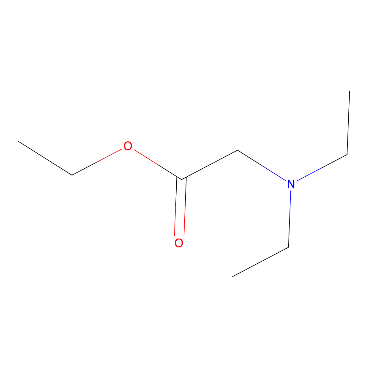 Glycine, N,N-diethyl-, ethyl ester molecular structure, CAS 2644-21-5