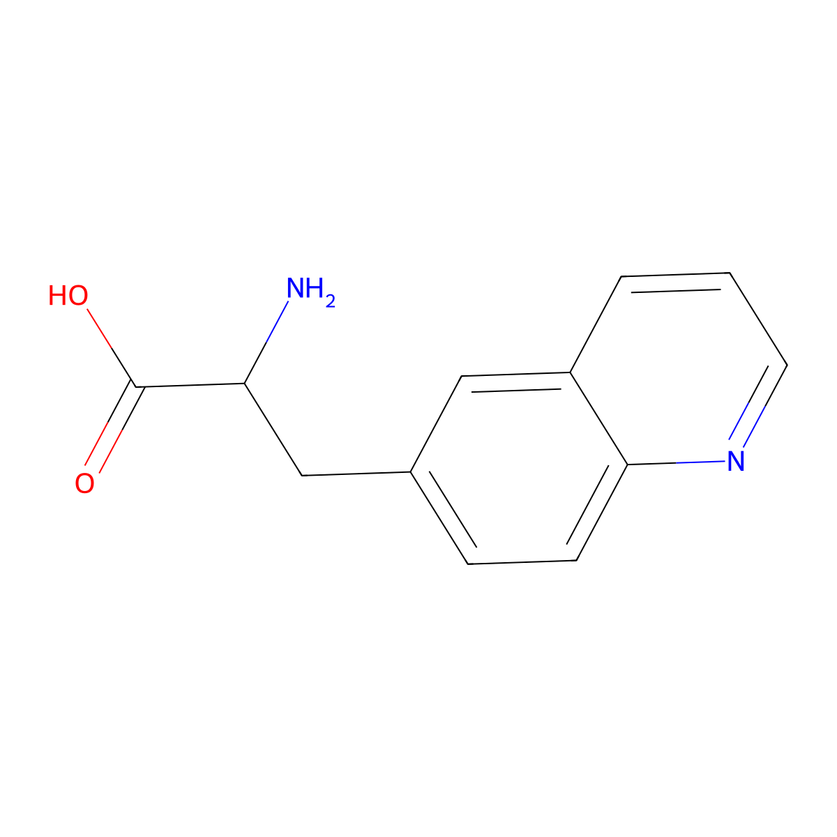 2-Amino-3-(quinolin-6-yl)propanoic acid molecular structure, CAS 2644-85-1