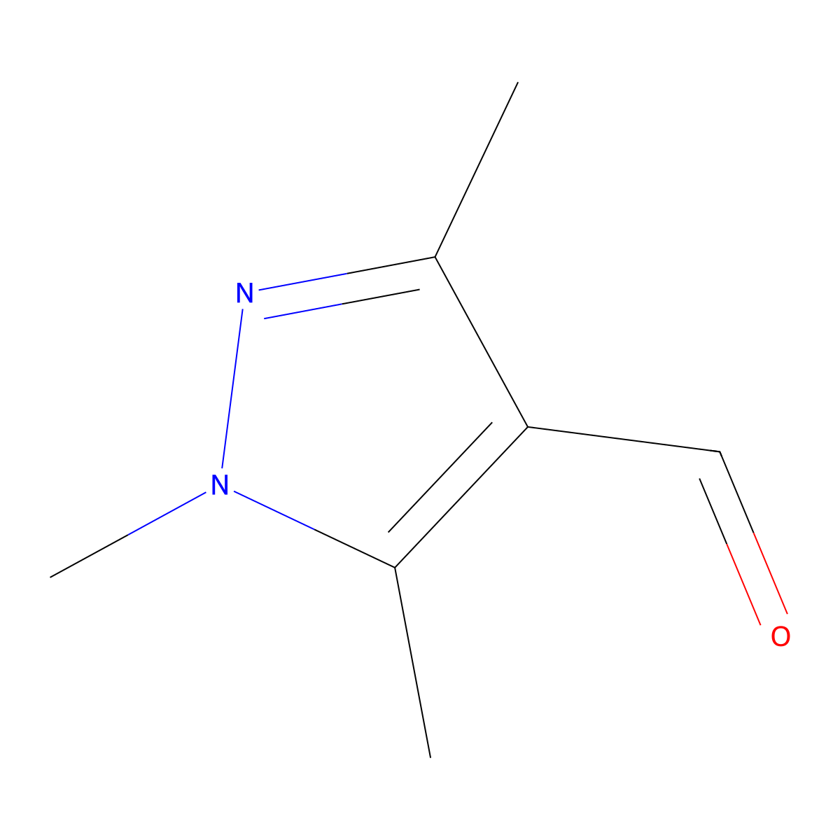 1,3,5-trimethyl-1H-pyrazole-4-carboxaldehyde molecular structure, CAS 2644-93-1