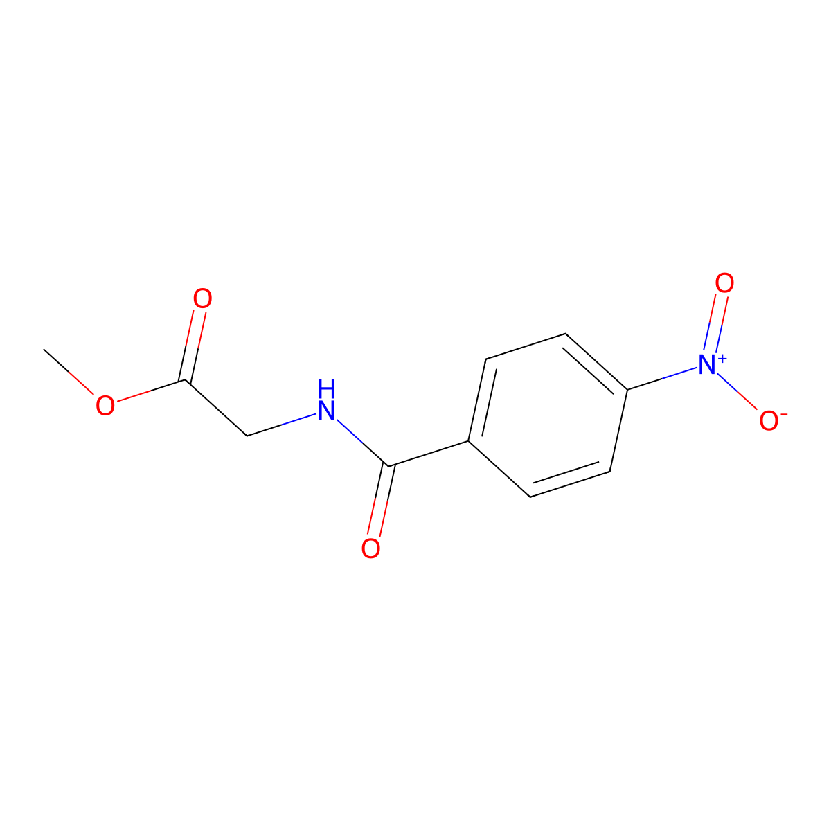 Methyl 2-[(4-nitrobenzoyl)amino]acetate molecular structure, CAS 2644-96-4