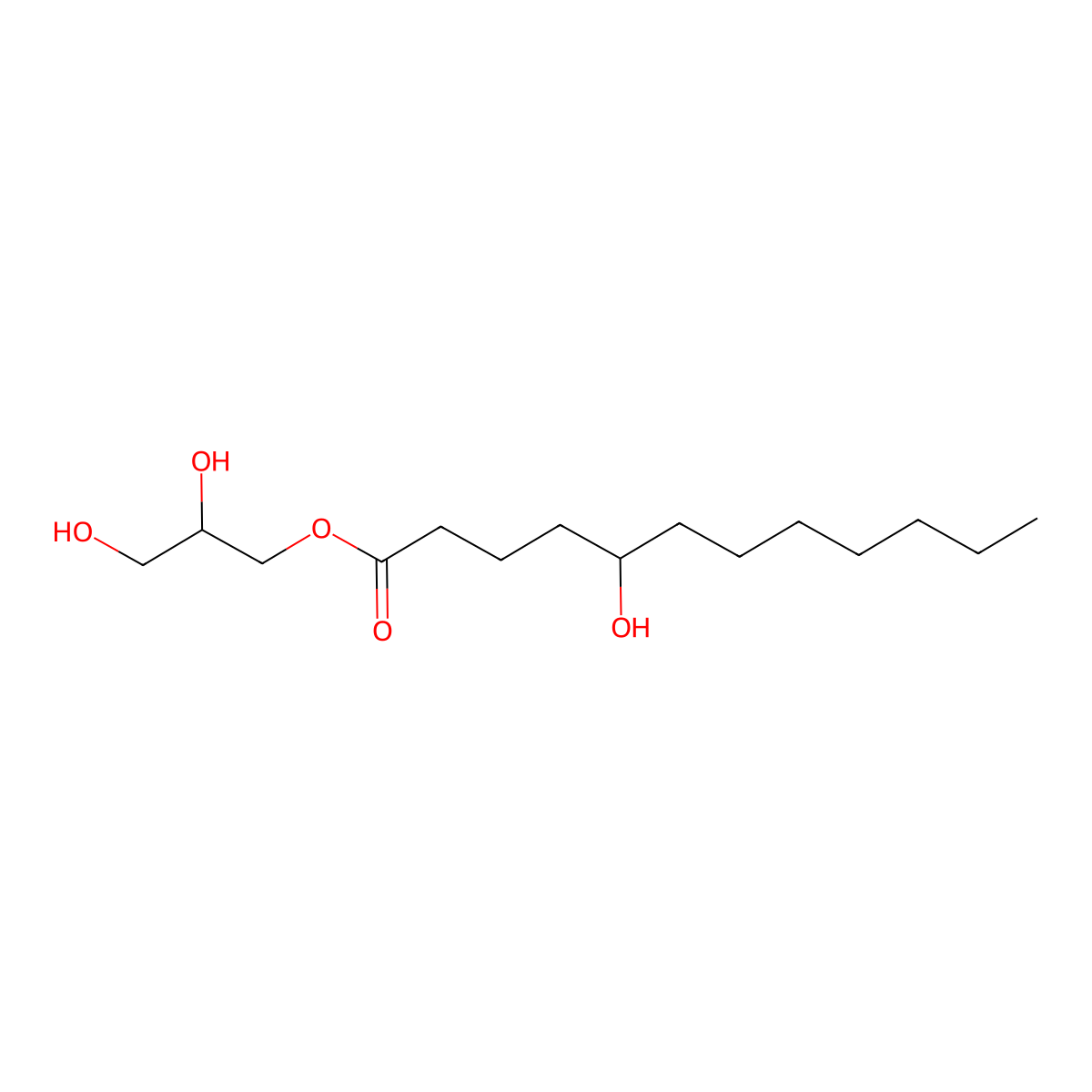 2,3-Dihydroxypropyl 5-hydroxydodecanoate molecular structure, CAS 26446-32-2