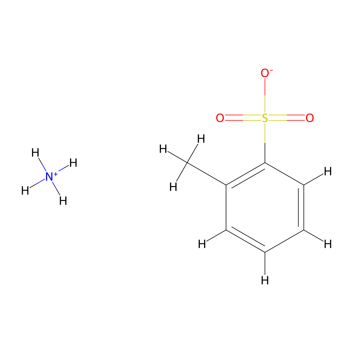 Benzenesulfonic acid, methyl-, ammonium salt (1:1) molecular structure, CAS 26447-09-6