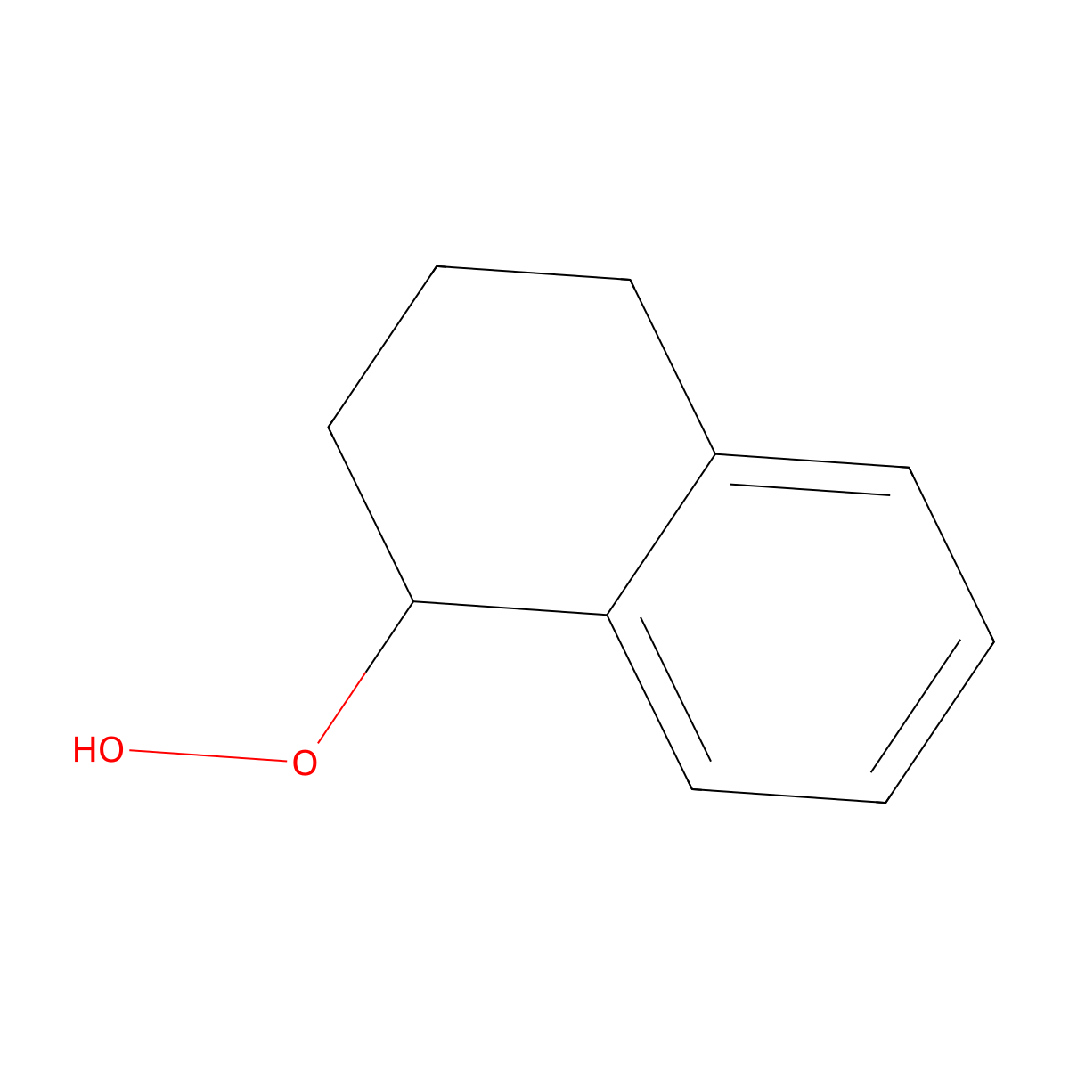 Tetralin hydroperoxide molecular structure, CAS 26447-24-5