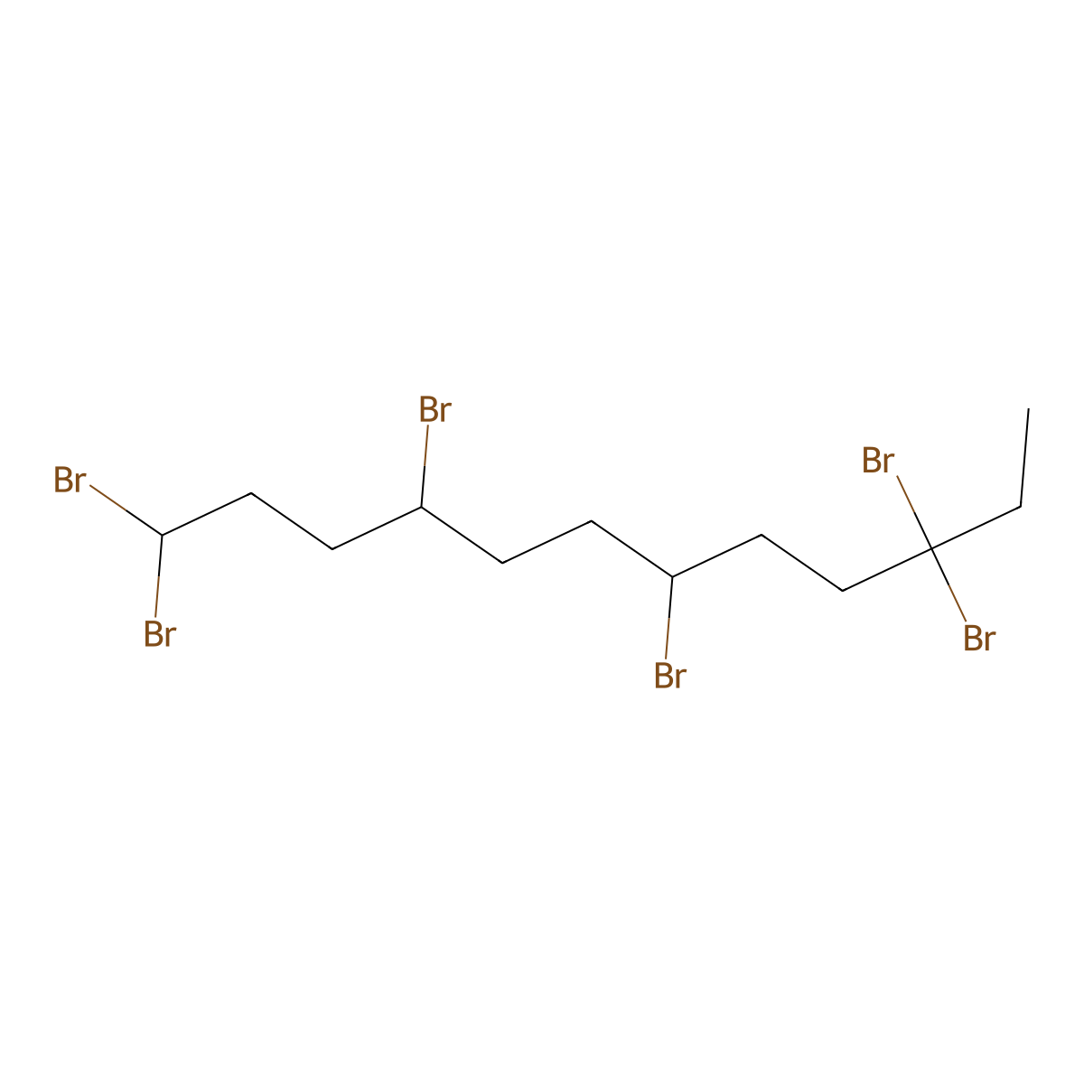 Hexabromododecane molecular structure, CAS 26447-49-4