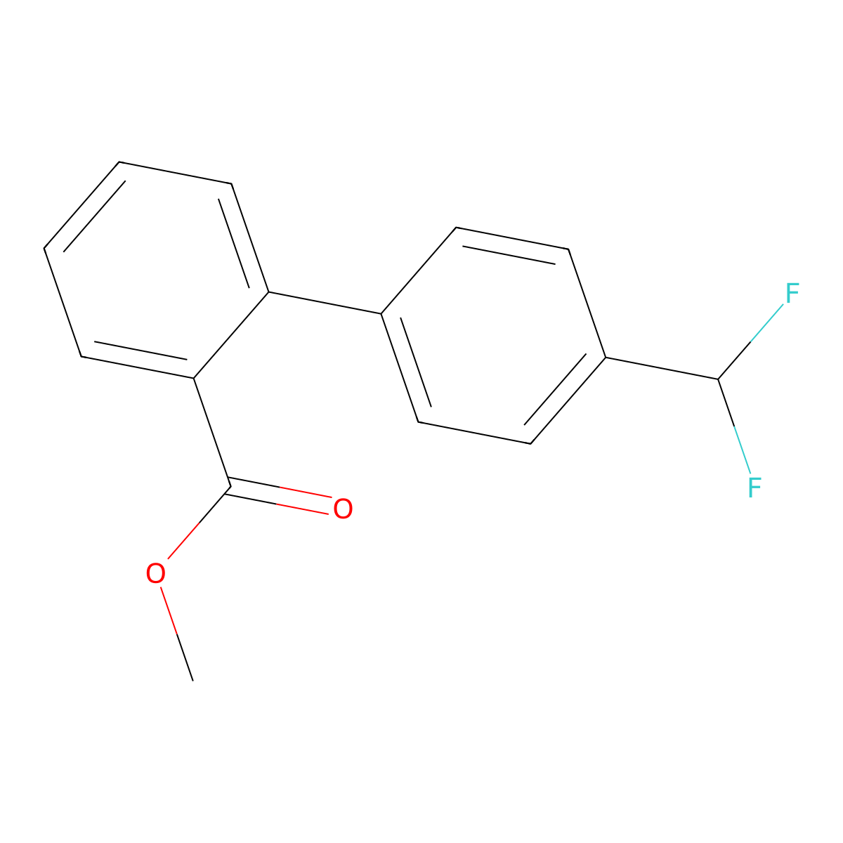 Methyl 4'-(difluoromethyl)[1,1'-biphenyl]-2-carboxylate molecular structure, CAS 2644740-46-3