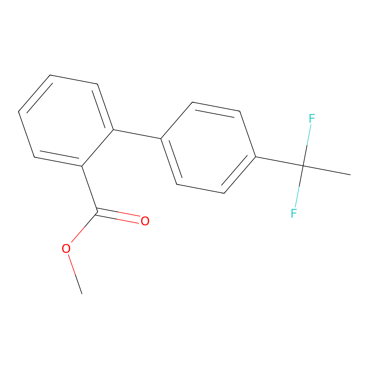 Methyl 4'-(1,1-difluoroethyl)[1,1'-biphenyl]-2-carboxylate molecular structure, CAS 2644740-49-6