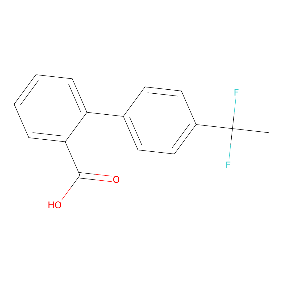 4'-(1,1-Difluoroethyl)[1,1'-biphenyl]-2-carboxylic acid molecular structure, CAS 2644740-50-9