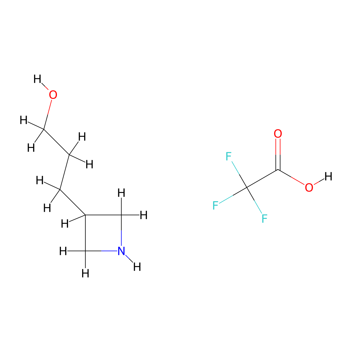 3-(Azetidin-3-yl)propan-1-ol, trifluoroacetic acid molecular structure, CAS 2644749-48-2