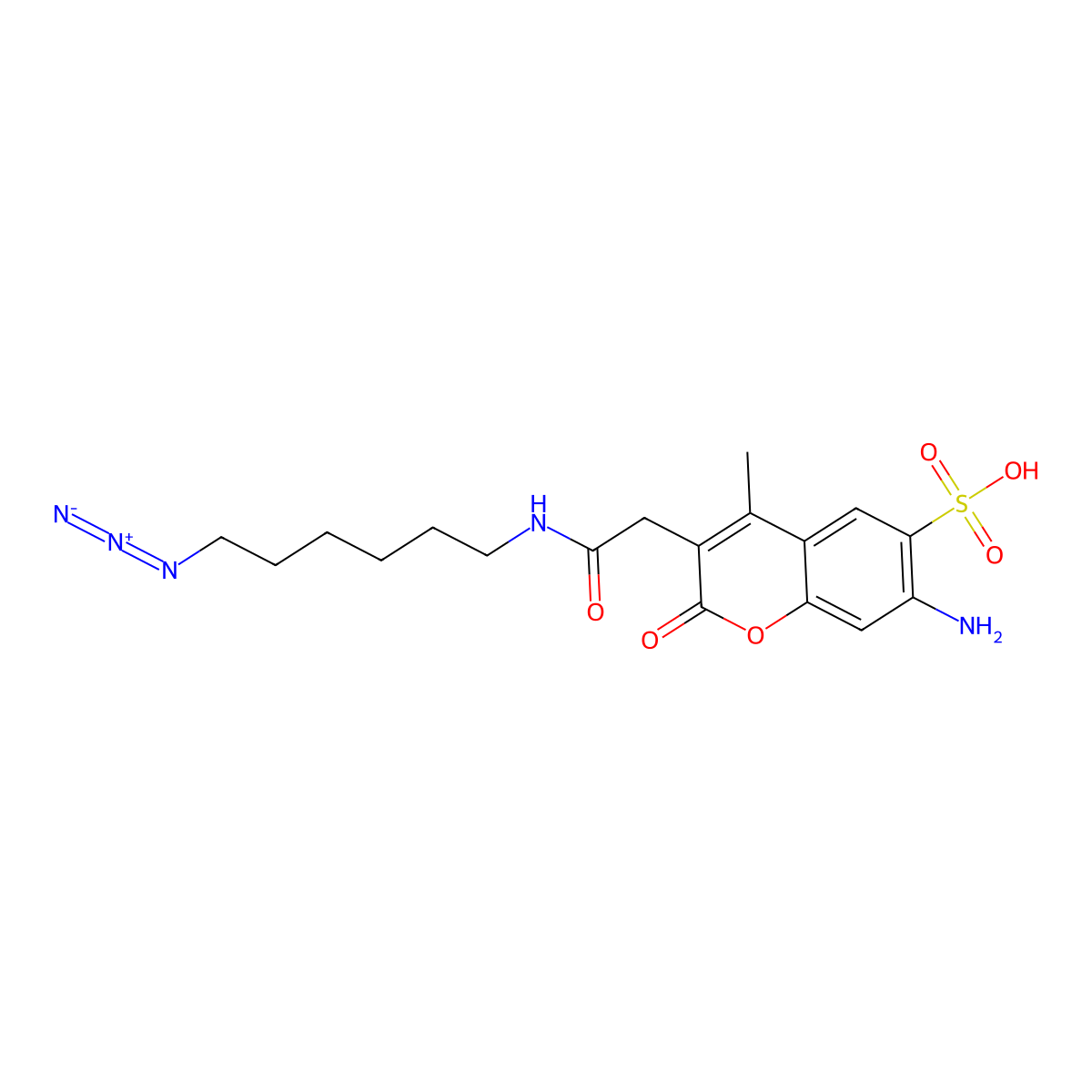BP Fluor 350 Azide molecular structure, CAS 2644752-84-9