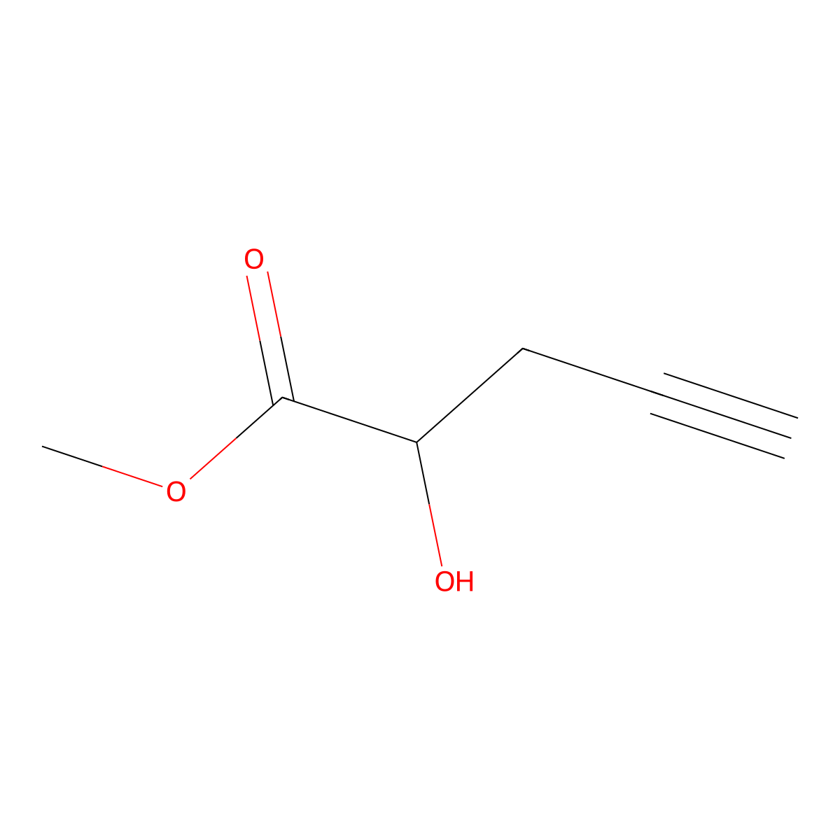 Methyl 2-hydroxypent-4-ynoate molecular structure, CAS 26448-92-0