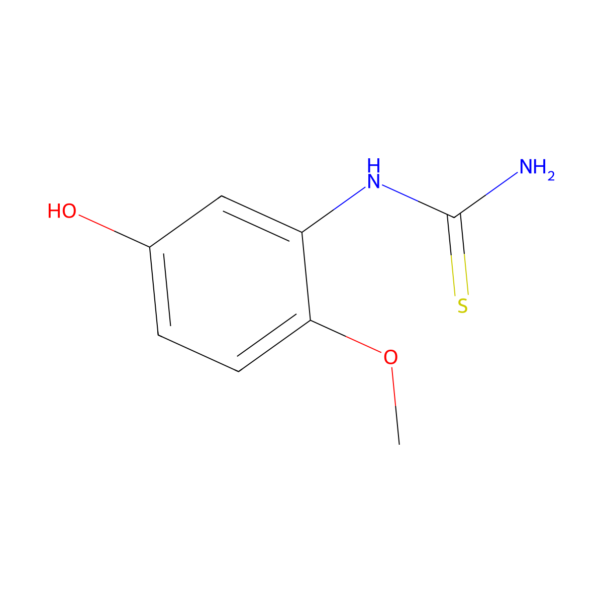 (5-Hydroxy-2-methoxyphenyl)thiourea molecular structure, CAS 26449-97-8