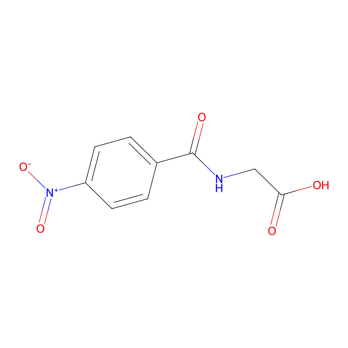 4-Nitrohippuric acid molecular structure, CAS 2645-07-0