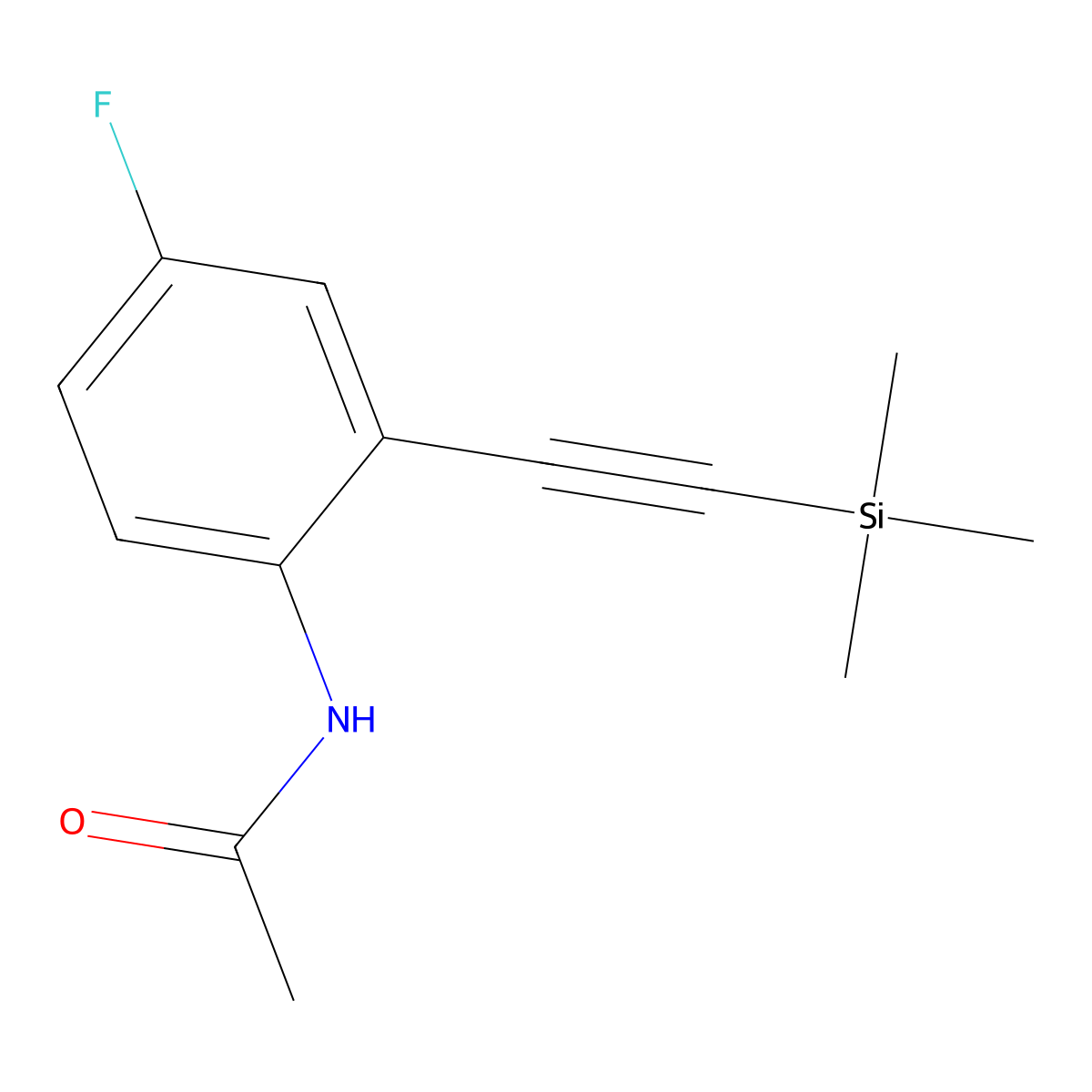 N-(4-fluoro-2-((trimethylsilyl)ethynyl)phenyl)acetamide molecular structure, CAS 2645019-52-7