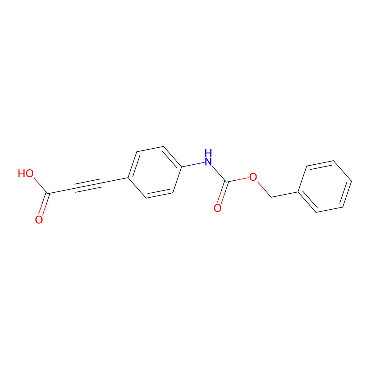 3-(4-{[(Benzyloxy)carbonyl]amino}phenyl)prop-2-ynoic acid molecular structure, CAS 2645154-26-1