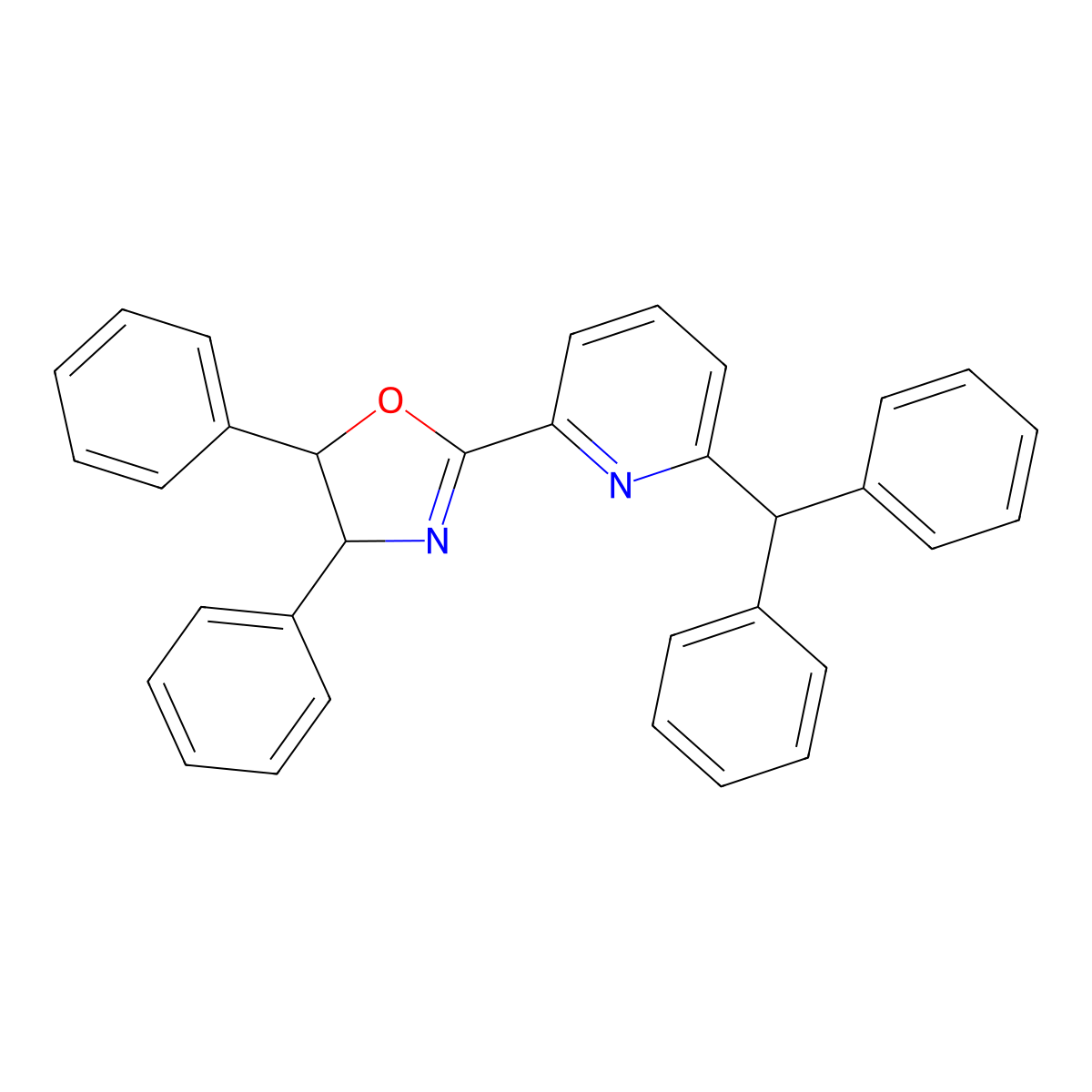 (4S,5R)-2-(6-Benzhydrylpyridin-2-yl)-4,5-diphenyl-4,5-dihydrooxazole molecular structure, CAS 2645354-83-0