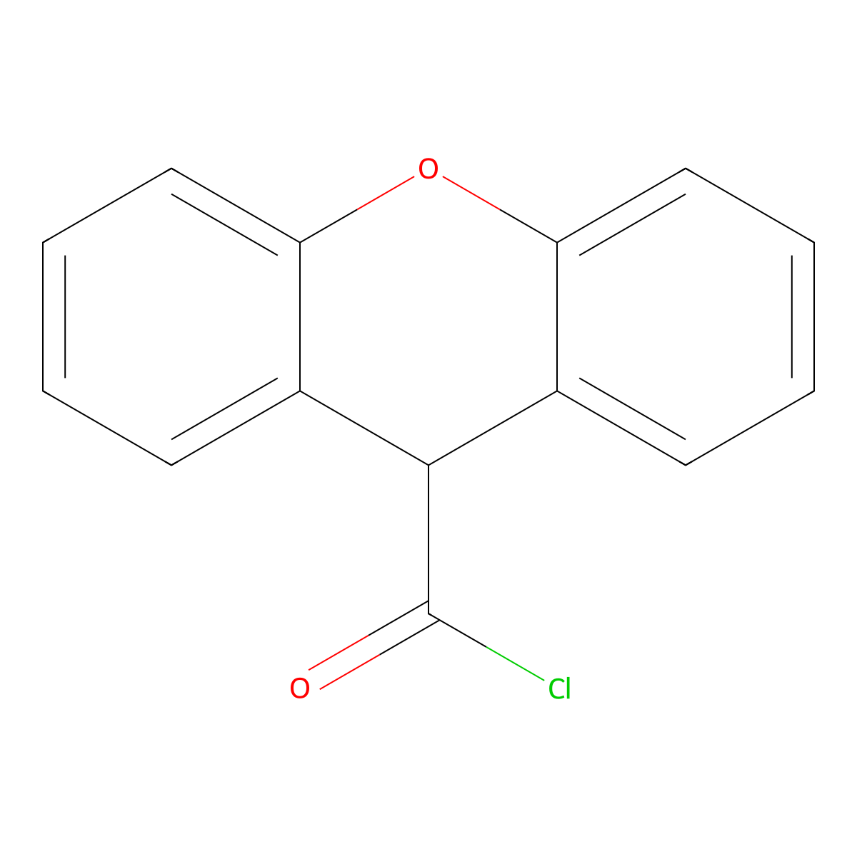 9H-xanthene-9-carbonyl chloride molecular structure, CAS 26454-53-5