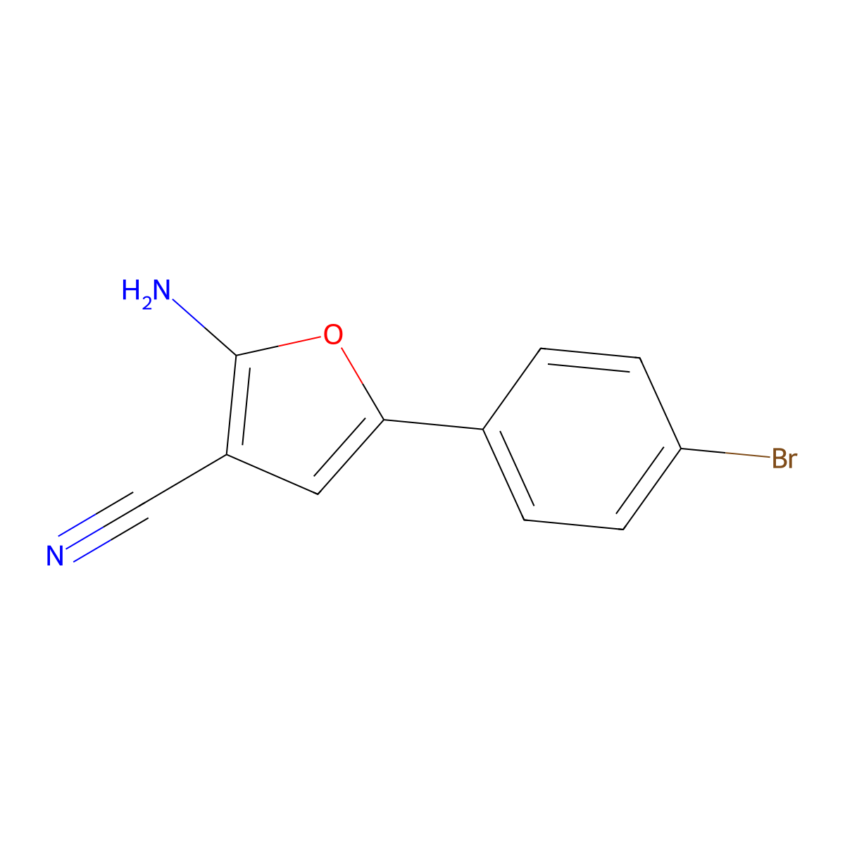 2-Amino-5-(4-bromophenyl)furan-3-carbonitrile molecular structure, CAS 26454-86-4