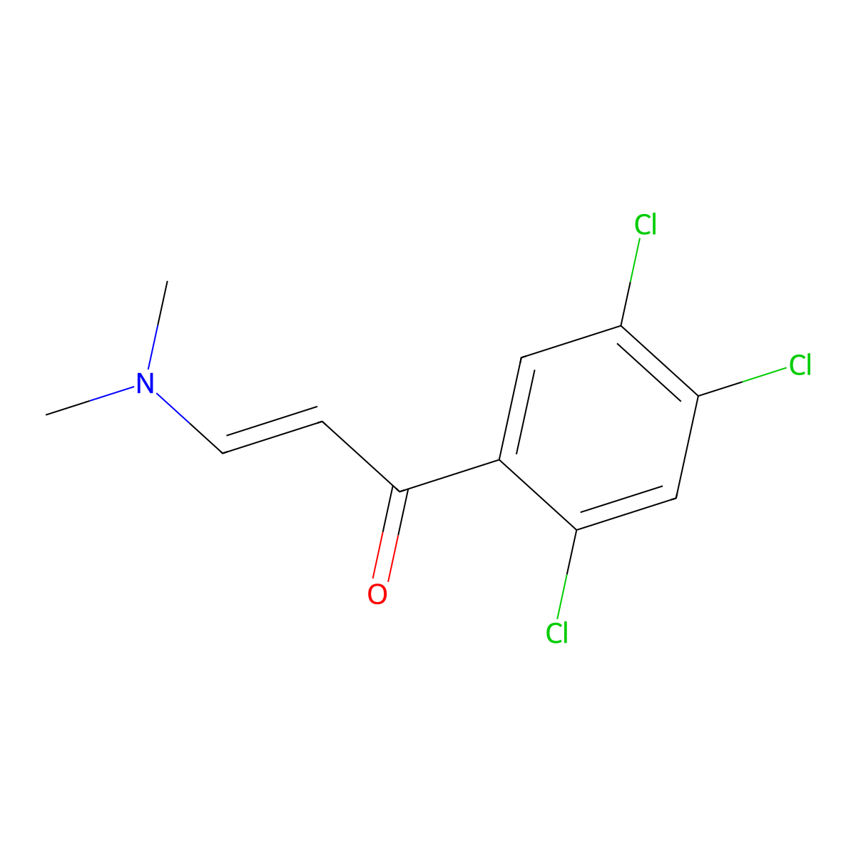 3-(Dimethylamino)-1-(2,4,5-trichlorophenyl)prop-2-en-1-one molecular structure, CAS 2645406-32-0