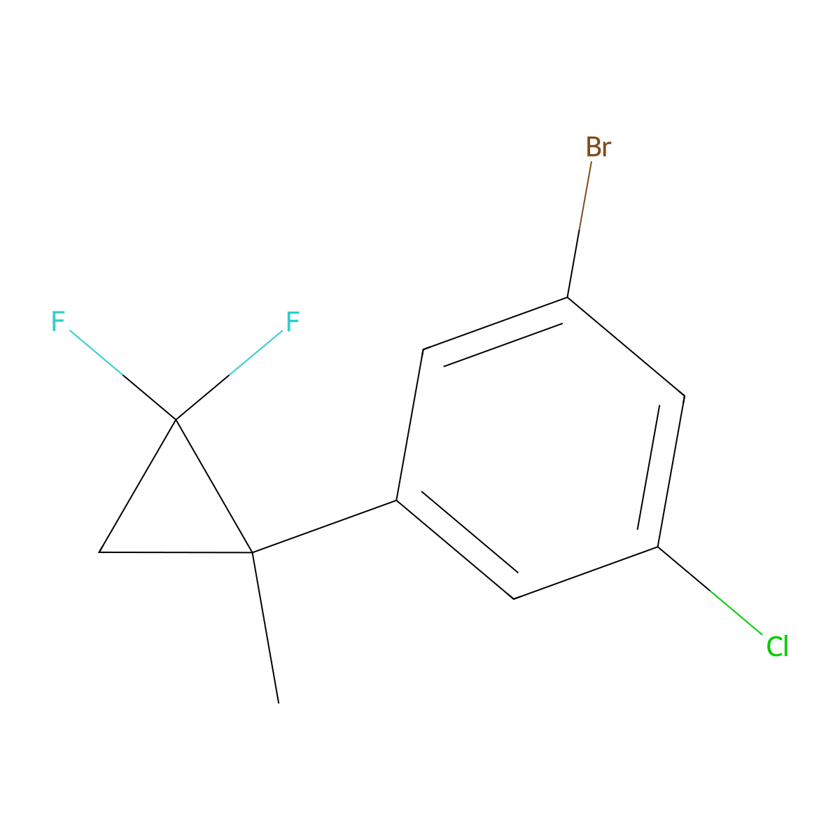 1-Bromo-3-chloro-5-(2,2-difluoro-1-methylcyclopropyl)benzene molecular structure, CAS 2645411-63-6