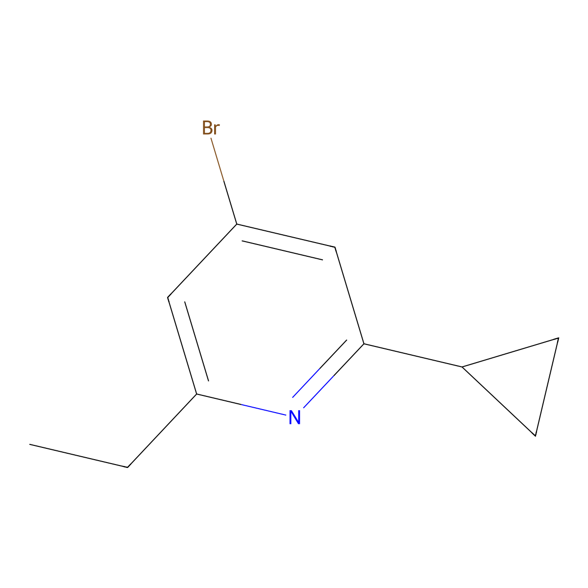 4-Bromo-2-cyclopropyl-6-ethylpyridine molecular structure, CAS 2645411-64-7