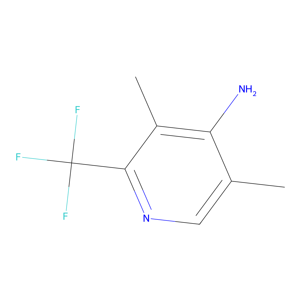 3,5-Dimethyl-2-(trifluoromethyl)pyridin-4-amine molecular structure, CAS 2645411-69-2