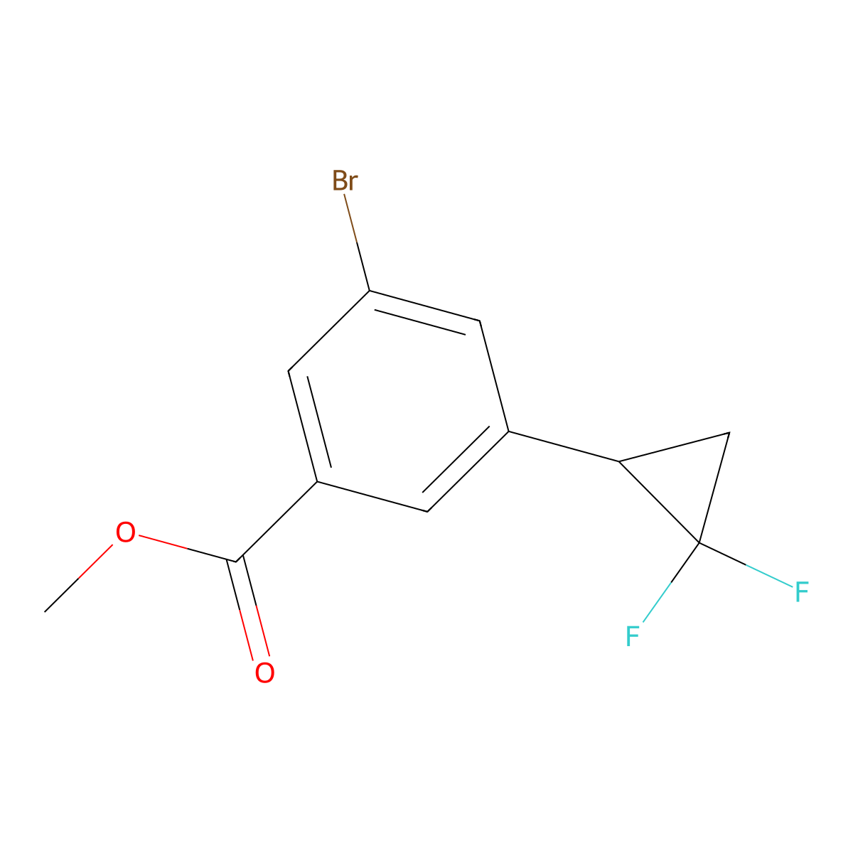 Methyl 3-bromo-5-(2,2-difluorocyclopropyl)benzoate molecular structure, CAS 2645412-18-4