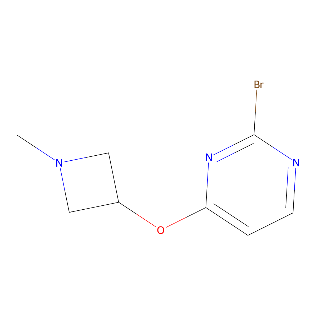 2-Bromo-4-((1-methylazetidin-3-yl)oxy)pyrimidine molecular structure, CAS 2645412-37-7