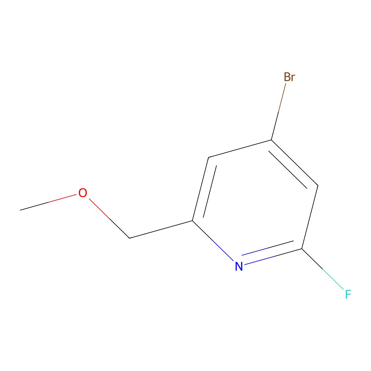 4-Bromo-2-fluoro-6-(methoxymethyl)pyridine molecular structure, CAS 2645412-39-9