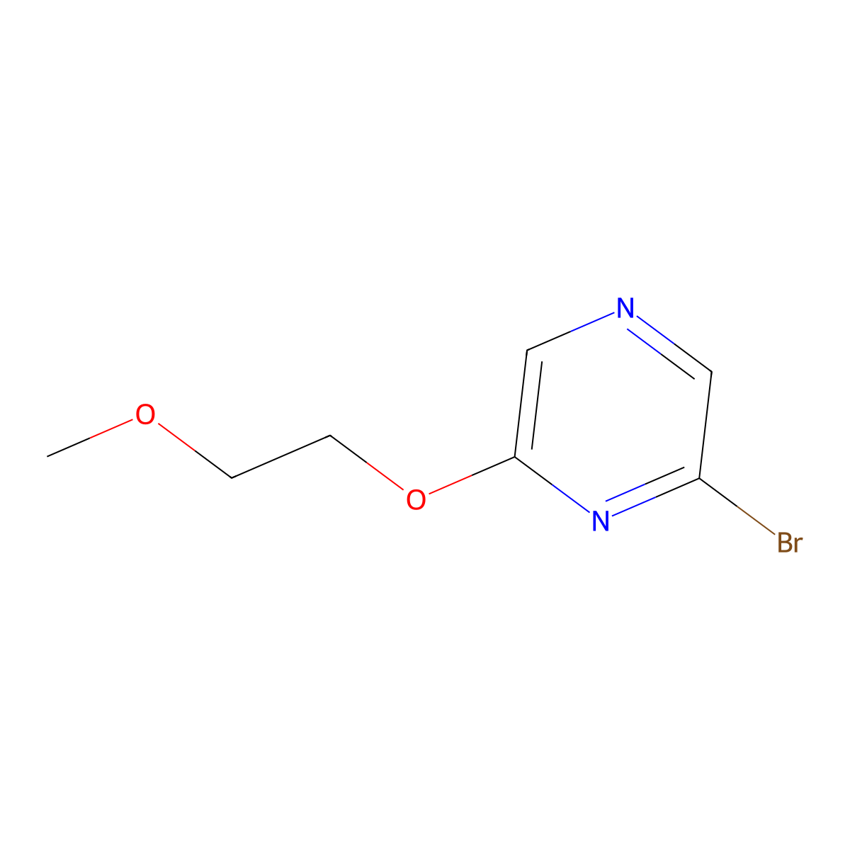 2-Bromo-6-(2-methoxyethoxy)pyrazine molecular structure, CAS 2645412-46-8